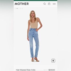 MOTHER high waisted rider ankle in study abroad.  Ret. $298